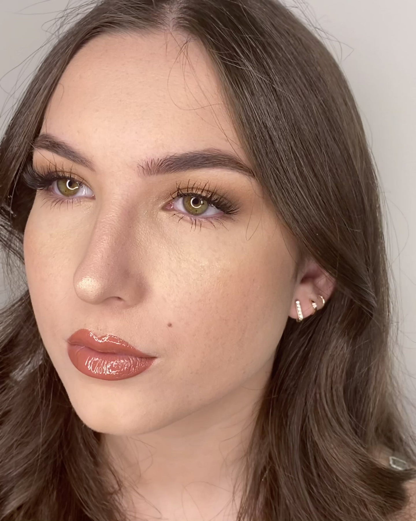 14K Gold Square CZ Hoop Earrings | Modern Geometric Everyday Hoops